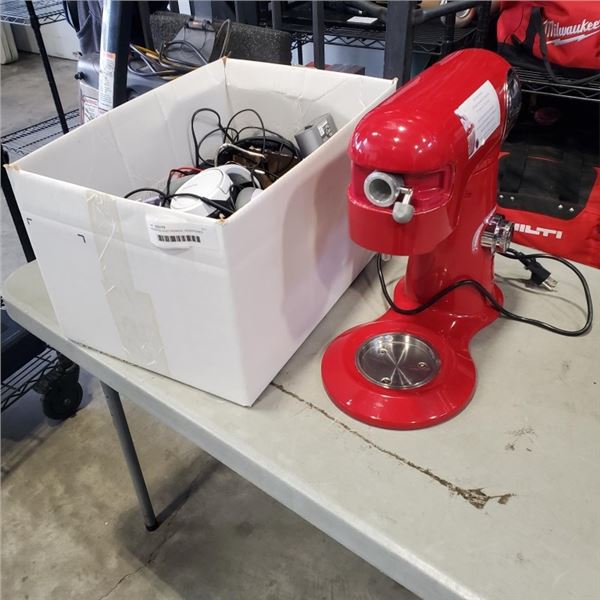 ASSORTED ELECTRONICS, HEADPHONES AND CUINART MIXER, WORKING NO ACCESSORIES