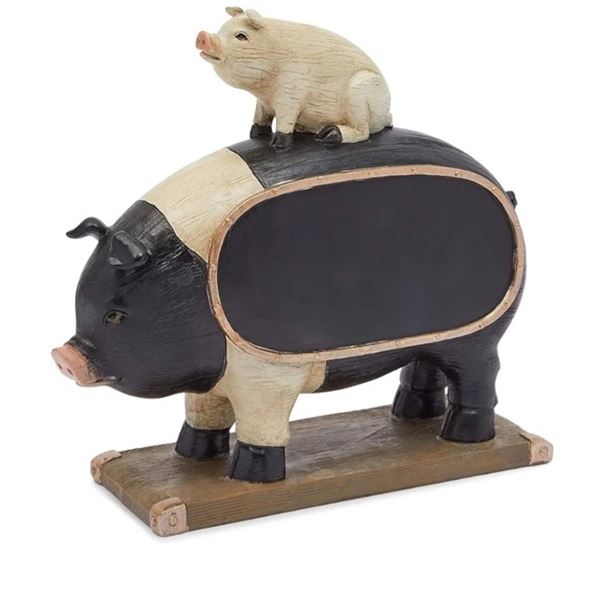 FARMLYN CREEK PIG WITH CHALKBOARD, 5 PCS