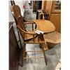 Image 2 : OAK HIGHCHAIR AND WICKER BASKET
