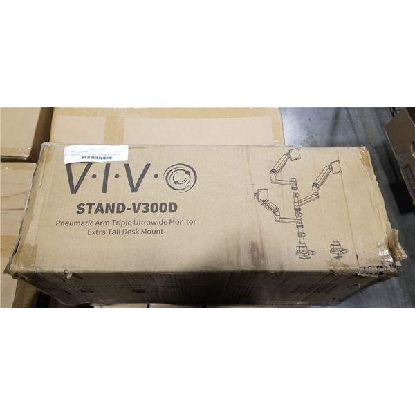 PNEUMATIC TRIPLE ARM ULTRAWIDE MONITOR EXTRA TALL DESK MOUNT