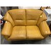 Image 1 : BROWN LEATHER LOVESEAT