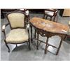 Image 1 : ANTIQUE PARLOUR CHAIR AND HALL TABLE