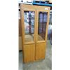Image 1 : OAK DISPLAY CABINET WITH LIGHT AND GLASS DOORS