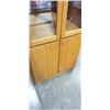 Image 3 : OAK DISPLAY CABINET WITH LIGHT AND GLASS DOORS