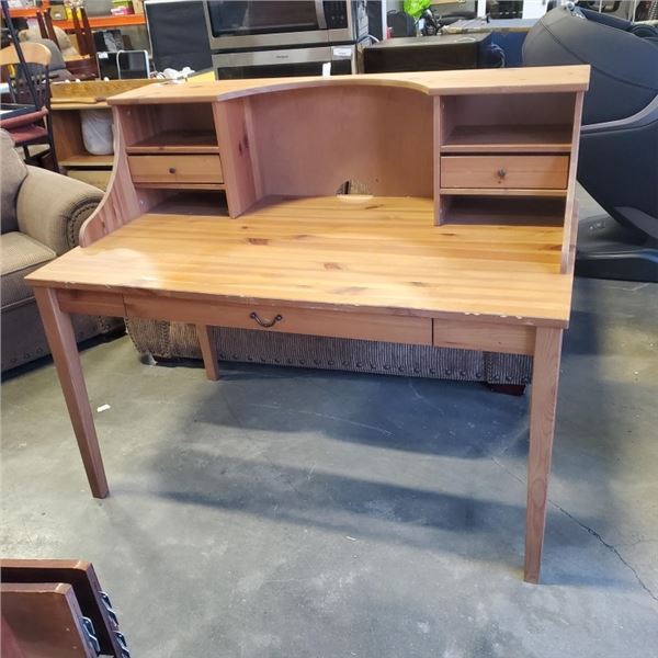 WOOD DESK WITH CREDENZA