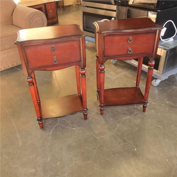 TWO BOMBAY ROSEWOOD SIDE TABLES