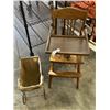 Image 1 : VINTAGE DOLL PRAM AND HIGH CHAIR