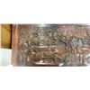 Image 3 : CARVED WOOD COFFEE TABLE WITH GLASS TOP