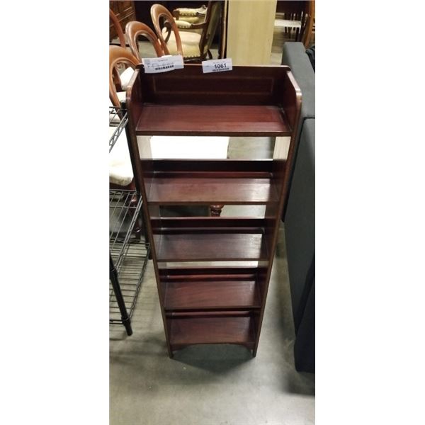 ANTIQUE INLAID  MAHOGANY BOOKSHELF