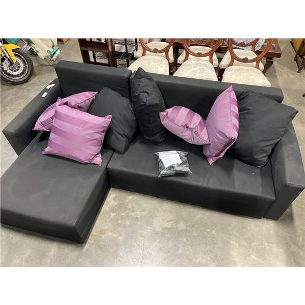 MODERN BLACK IKEA LUGNVIK SECTIONAL SOFA