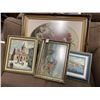 Image 1 : SMALL PAINTING AND THREE FRAMED NEEDLEPOINTS