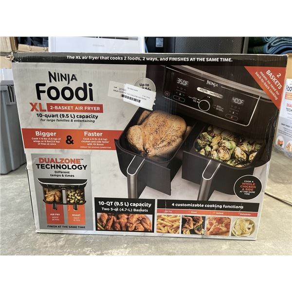 NINJA FOODI 4IN1 10QT DUALZONE AIR FRYER - TESTED WORKING, RETAIL $269