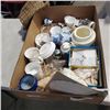 Image 1 : BOX OF ASSORTED ANTIQUE CHINA  AND COLLECTIBLES