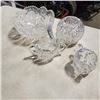 Image 1 : HEAVY CUT CRYSTAL BOWLS, CREAM AND SUGAR ETC
