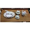 Image 1 : ASSORTED ANTIQUE CHINA SERVING PLATES, TEA POTS ETC