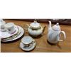 Image 2 : ASSORTED ANTIQUE CHINA SERVING PLATES, TEA POTS ETC