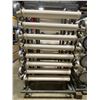 Image 2 : 16 SECTION COMMERCIAL MOBILE CROWD CONTROL STANCHION RACK WITH ASSORTED CHROME DESIGNER CROWD