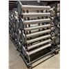 Image 2 : 16 SECTION COMMERCIAL MOBILE CROWD CONTROL STANCHION RACK WITH ASSORTED CHROME DESIGNER CROWD