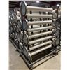 Image 2 : 16 SECTION COMMERCIAL MOBILE CROWD CONTROL STANCHION RACK WITH ASSORTED CHROME DESIGNER CROWD