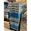 Image 1 : 2 STACKS OF ASSORTED CAMBRO PLASTIC COMMERCIAL DISHWASHING TRAYS ON MOBILE TRAY CARTS