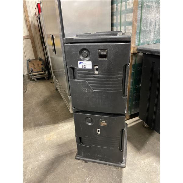 CAMBRO BLACK 2 BAY MOBILE FOOD TRANSPORT CONTAINER - 21"W X 27"D X 54"H