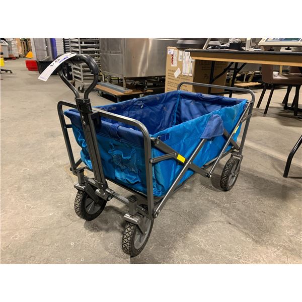 BLUE COLLAPSIBLE WAGON WITH EXTENDABLE HANDLE