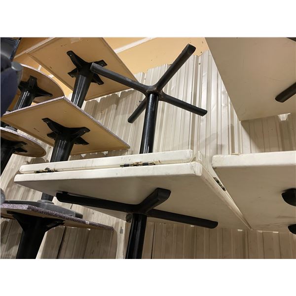 WHITE VINYL TOP 36" SQUARE 29 1/2"H COMMERCIAL DROP SIDE RESTAURANT / BANQUET TABLE