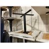 Image 2 : WHITE VINYL TOP 36" SQUARE 29 1/2"H COMMERCIAL DROP SIDE RESTAURANT / BANQUET TABLE