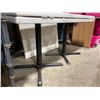 Image 2 : WHITE VINYL TOP 55"W X 26"D RECTANGULAR 29 1/2"H COMMERCIAL DROP SIDE RESTAURANT / BANQUET TABLE