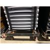 Image 4 : STACK OF 24 WHITE PLASTIC FOLDING EVENT CHAIRS ON MOBILE CHAIR CART *CART INCLUDED*