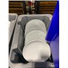 Image 2 : 5 PLASTIC CRATES OF 8" WHITE COMMERCIAL RESTAURANT SIDE PLATES *PLASTIC CRATES INCLUDED*