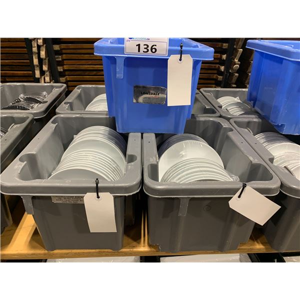 5 PLASTIC CRATES OF 8  WHITE COMMERCIAL RESTAURANT SIDE PLATES *PLASTIC CRATES INCLUDED*