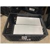Image 2 : 2 PLASTIC CRATES OF 14"W RECTANGLE COMMERCIAL RESTAURANT APPETIZER PLATES *PLASTIC CRATES INCLUDED*