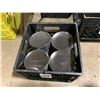 Image 2 : 2 PLASTIC CRATES OF 6" BLACK COMMERCIAL RESTAURANT SIDE PLATES *PLASTIC CRATES INCLUDED*