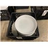 Image 2 : 3 PLASTIC CRATES OF 9" WHITE COMMERCIAL RESTAURANT SHALLOW SOUP BOWLS *PLASTIC CRATES INCLUDED*