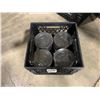 Image 2 : 2 PLASTIC CRATES OF 6" BLACK COMMERCIAL RESTAURANT SAUCERS *PLASTIC CRATES INCLUDED*