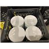 Image 2 : 4 PLASTIC CRATES OF 6" WHITE COMMERCIAL RESTAURANT SIDE PLATES *PLASTIC CRATES INCLUDED*
