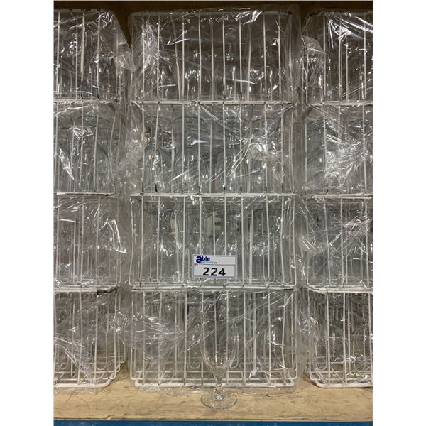 4 CRATES OF COMMERCIAL RESTAURANT FLUTED WATER GLASSES *CRATES INCLUDED*