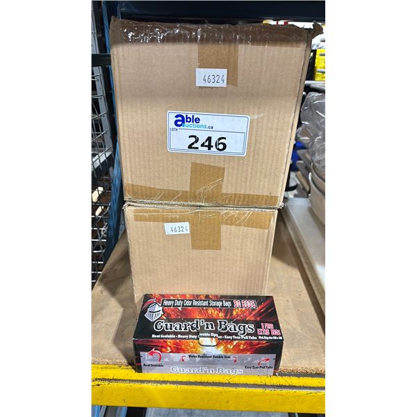 2 CASES OF 9  X 7  HEAVY DUTY ODOR RESISTANT STORAGE BAGS 18 BOXES PER CASE 35 BAGS PER BOX
