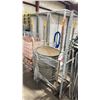Image 2 : MOBILE CART OF LARGE PLASTIC SERVING TRAYS *CART INCLUDED*
