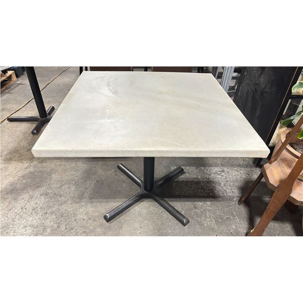 WHITE VINYL TOP 36" SQUARE 29 1/2"H COMMERCIAL RESTAURANT / EVENT TABLE