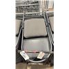 Image 2 : MOBILE CART OF 18 BLACK METAL FRAMED PADDED COMMERCIAL EVENT FOLDING CHAIRS *CART INCLUDED*