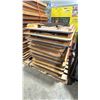 Image 2 : STACK OF 13-  4' WOODEN COMMERCIAL FOLDING BANQUET TABLES *MUST TAKE ALL*