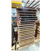Image 2 : STACK OF 20-  4' WOODEN COMMERCIAL FOLDING BANQUET TABLES *MUST TAKE ALL*