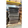 Image 2 : STACK OF 17-  4' WOODEN COMMERCIAL FOLDING BANQUET TABLES *MUST TAKE ALL*