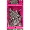 Image 2 : 3 BINS OF STAINLESS STEEL SQUARE ENDED CUTLERY FORK/KNIFE/SPOON *BINS INCLUDED*
