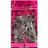 Image 2 : 3 BINS OF STAINLESS STEEL SQUARE ENDED CUTLERY FORK/KNIFE/SPOON *BINS INCLUDED*