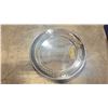Image 2 : BIN OF ASSORTED SIZE STAINLESS & PLASTIC GOLD SERVING TRAYS *BIN INCLUDED*
