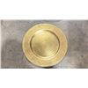 Image 3 : BIN OF ASSORTED SIZE STAINLESS & PLASTIC GOLD SERVING TRAYS *BIN INCLUDED*