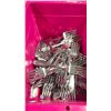 Image 3 : 4 BINS OF ASSORTED SMALL & LARGE STAINLESS STEEL FORKS/KNIVES/SPOONS  *BINS INCLUDED*